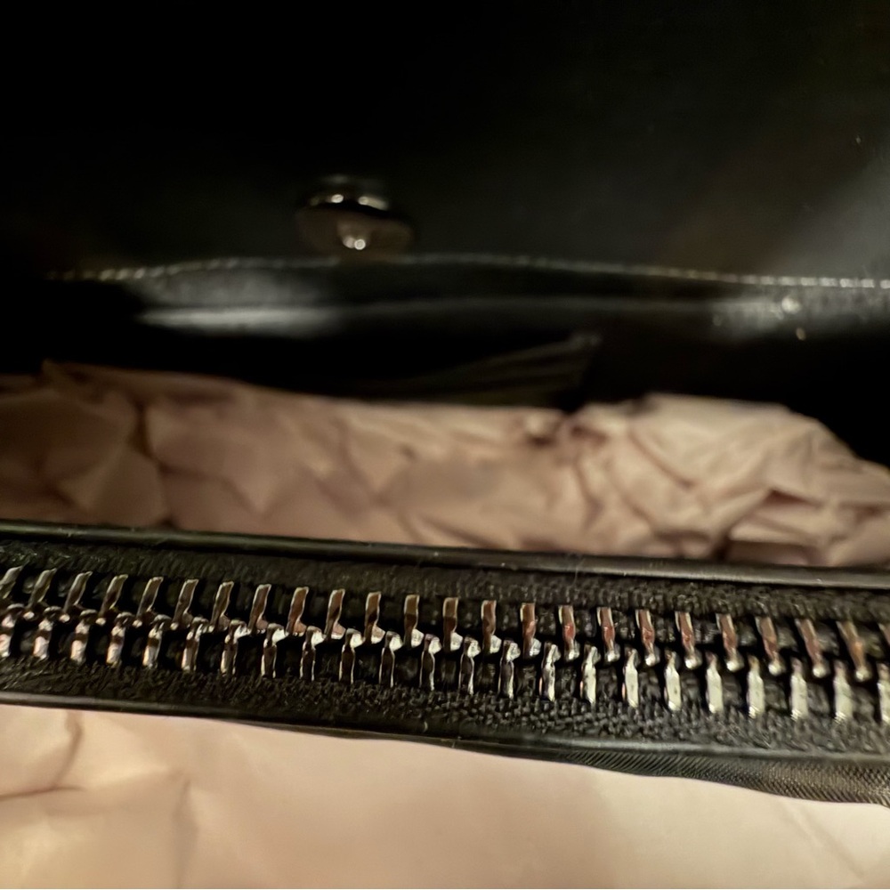 Karl lagerfeld Black leather Chain Satchel Crossbody Purse Cerise LH4DA5DL2fq - Picture 11 of 12